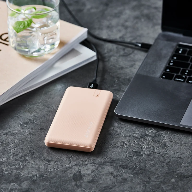 GreyLime OCEAN 10.000 mAh powerbank, 2 x USB-A output, Warm Sand
