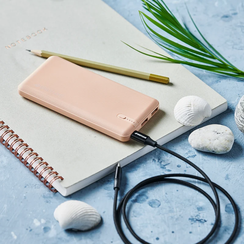 GreyLime OCEAN 10.000 mAh powerbank, 2 x USB-A output, Warm Sand