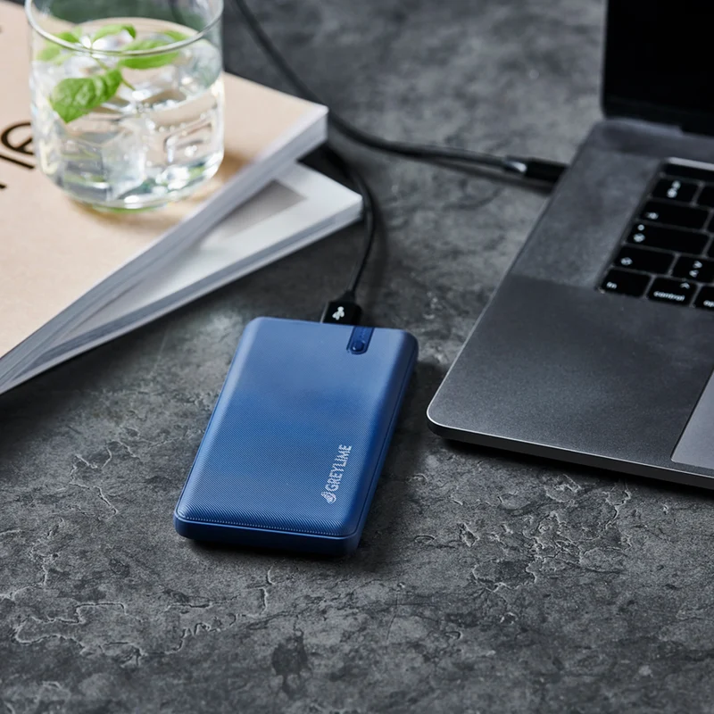 GreyLime OCEAN 10.000 mAh powerbank, 2 x USB-A output, Deep Blue