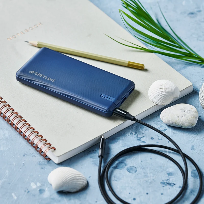 GreyLime OCEAN 10.000 mAh powerbank, 2 x USB-A output, Deep Blue