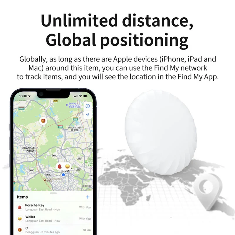 Lippa Smart-Finder til nøgler, ting og kæledyr, Apple Find, 1 stk