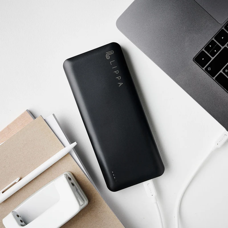 Lippa 26.800 mAh powerbank 65W USB-C PD og QC output, Sort