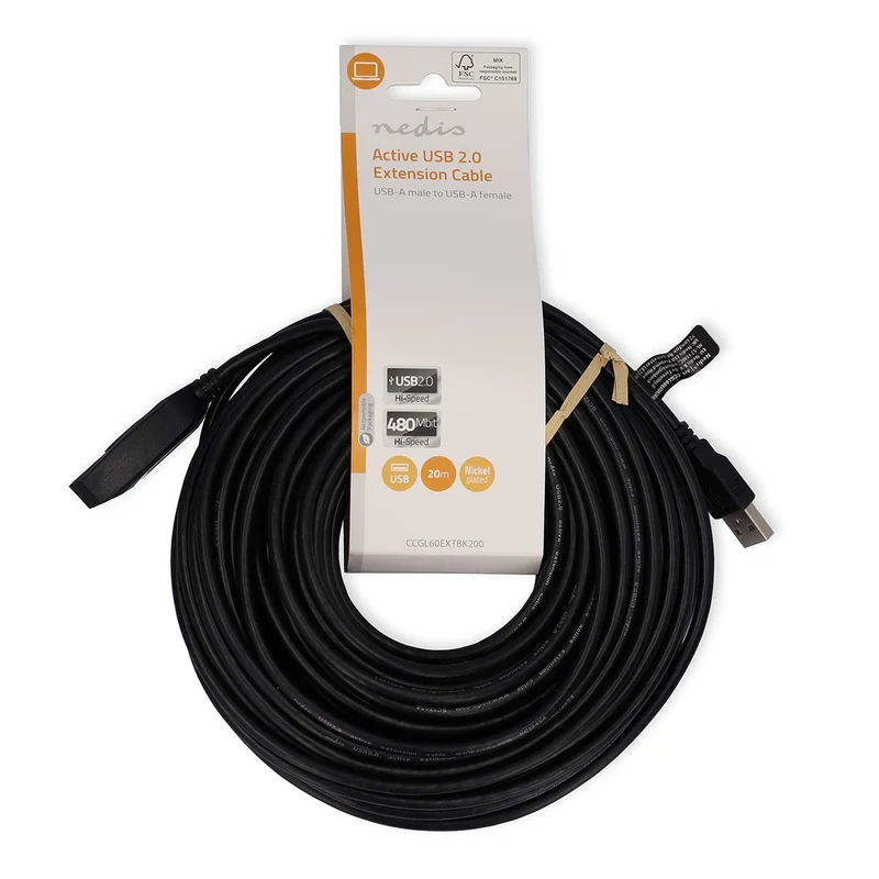 Actieve USB-Kabel USB 2.0 - USB-A Male - USB-A Female