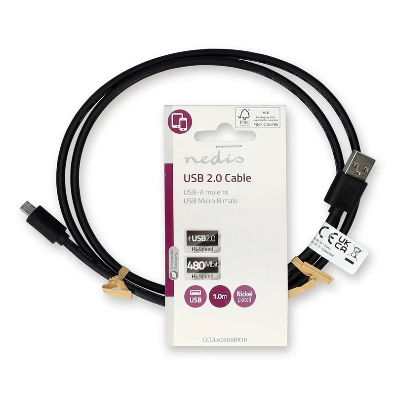 USB-Kabel USB 2.0 - USB-A Male - USB Micro-B Male
