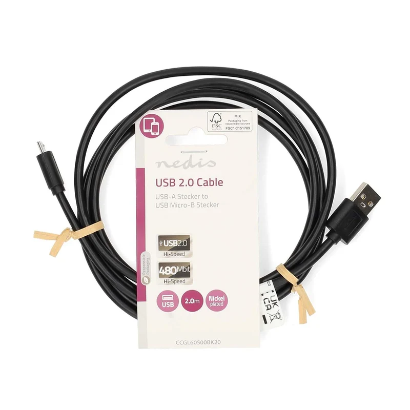 USB-Kabel USB 2.0 - USB-A Male - USB Micro-B Male