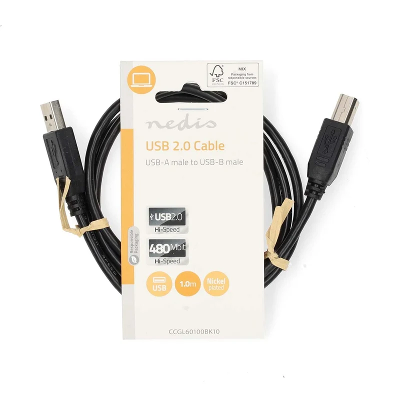 USB-Kabel USB 2.0 - USB-A Male - USB-B Male