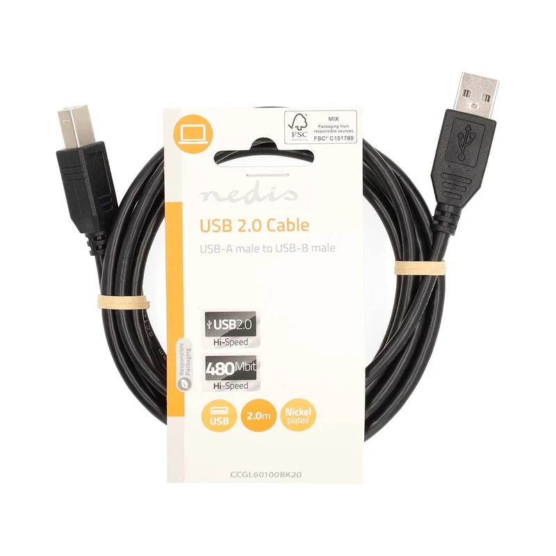 USB-Kabel USB 2.0 - USB-A Male - USB-B Male