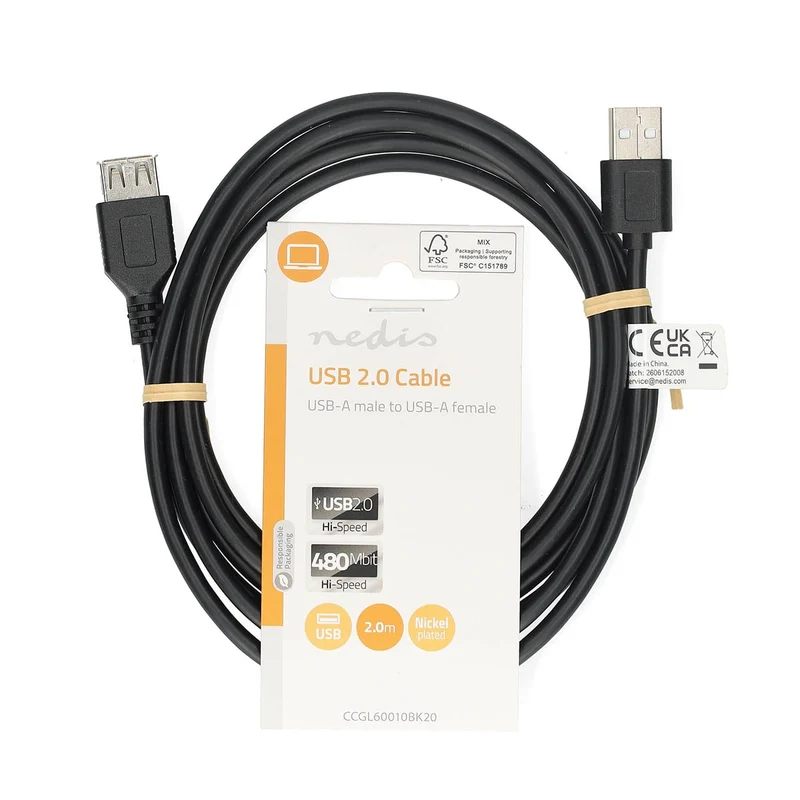USB-Kabel USB 2.0 - USB-A Male - USB-A Female