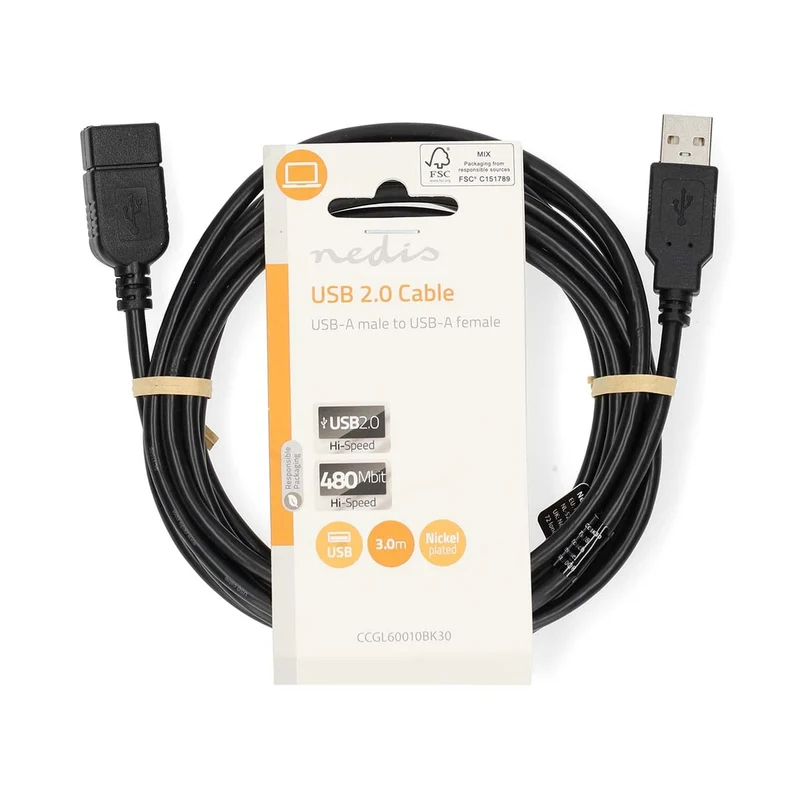 USB-Kabel USB 2.0 - USB-A Male - USB-A Female