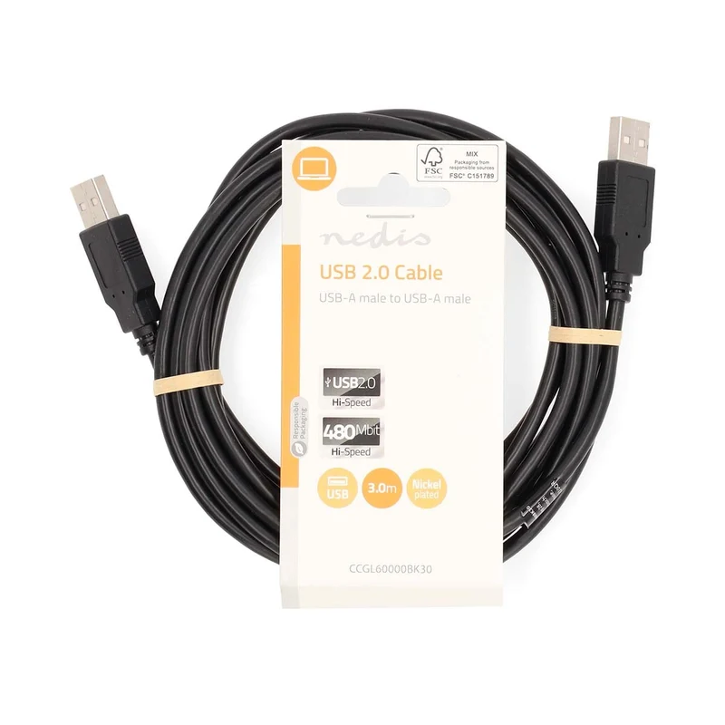 USB-Kabel USB 2.0 - USB-A Male - USB-A Male
