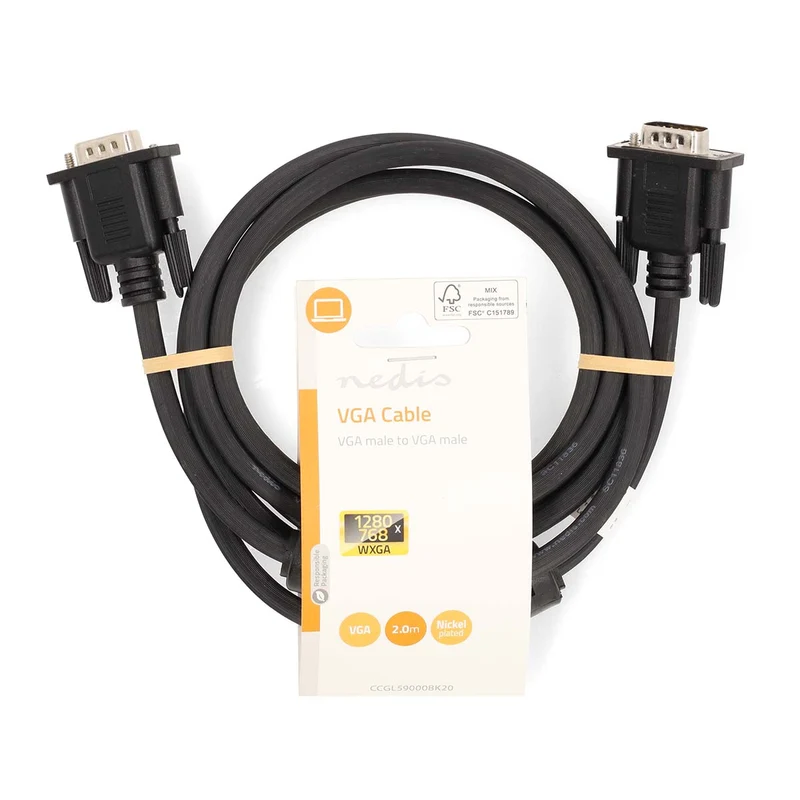 VGA-Kabel VGA Male - VGA Male - Vernikkeld