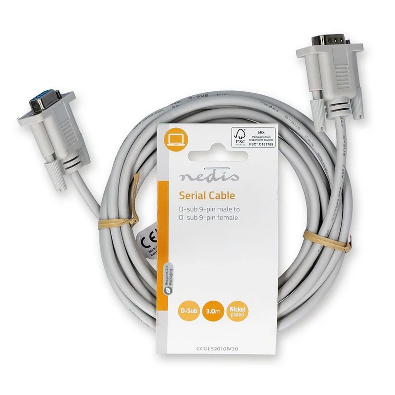 Seriële Kabel D-SUB 9-Pins Male - D-SUB 9-Pins Female - Vernikkeld