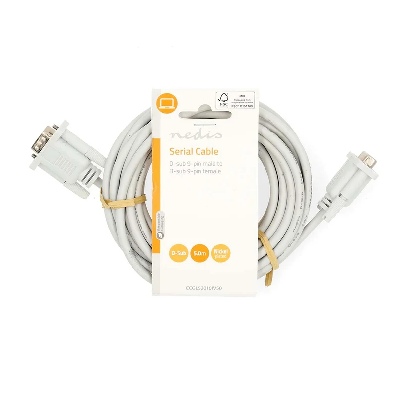 Seriële Kabel D-SUB 9-Pins Male - D-SUB 9-Pins Female - Vernikkeld