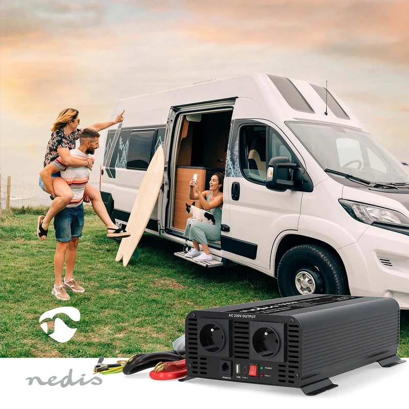 Omvormer Pure Sinusgolf Apparaat stroomoutput: Type E (CEE 7/5) / USB-A / 1x USB-C™ - 230 V AC 50 Hz - 1000W