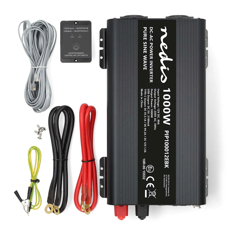Omvormer Pure Sinusgolf Apparaat stroomoutput: Type E (CEE 7/5) / USB-A / 1x USB-C™ - 230 V AC 50 Hz - 1000W