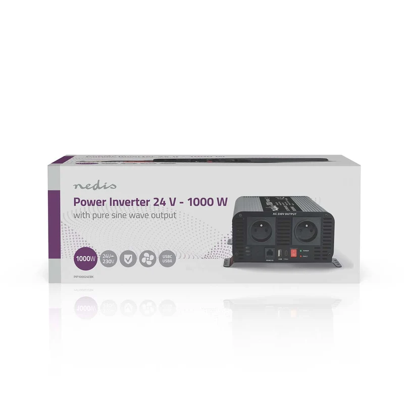 Omvormer Pure Sinusgolf Apparaat stroomoutput: Type E (CEE 7/5) / USB-A / 1x USB-C™ - 230 V AC 50 Hz - 1000W