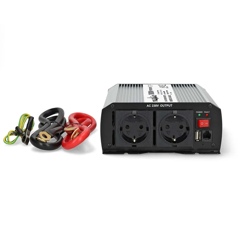 Omvormer Gemodificeerde Sinusgolf Apparaat stroomoutput: Type F (CEE 7/3) / USB-A - 230 V AC 50 Hz - Piekvermogen: 2000W