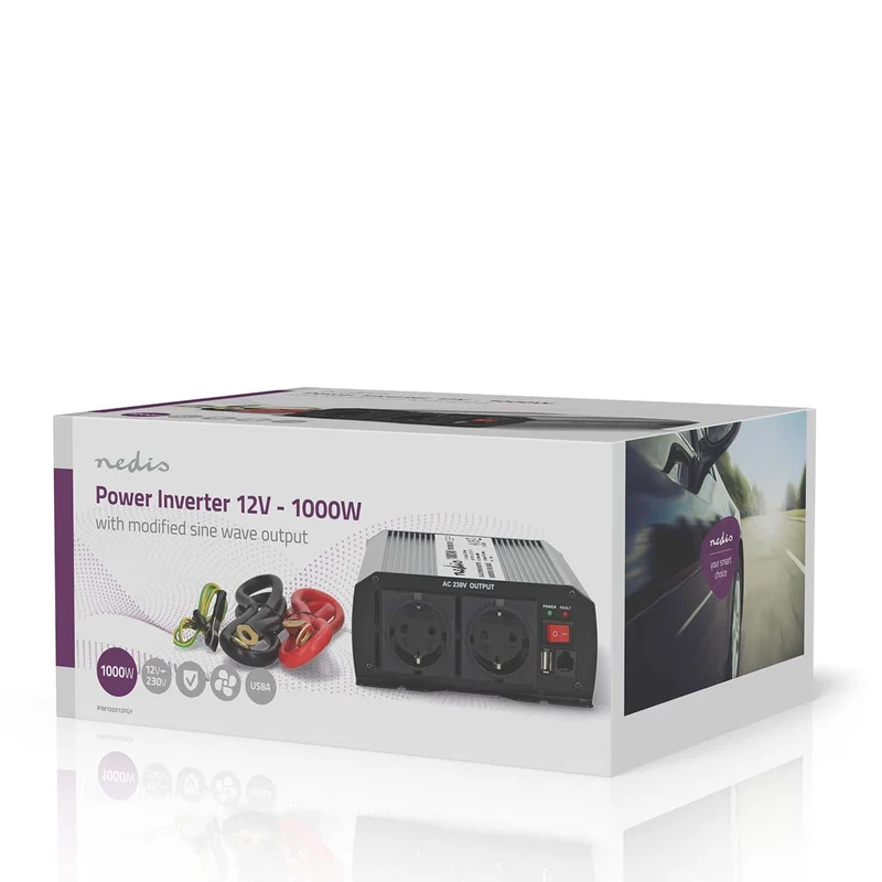 Omvormer Gemodificeerde Sinusgolf Apparaat stroomoutput: Type F (CEE 7/3) / USB-A - 230 V AC 50 Hz - Piekvermogen: 2000W
