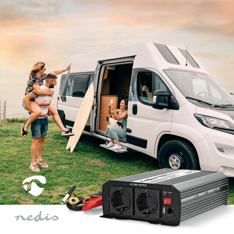 Omvormer Gemodificeerde Sinusgolf Apparaat stroomoutput: Type E (CEE 7/5) / USB-A - 230 V AC 50 Hz - 1000W