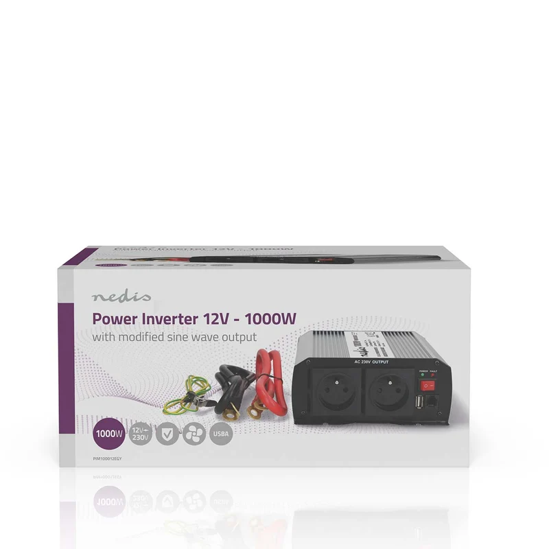Omvormer Gemodificeerde Sinusgolf Apparaat stroomoutput: Type E (CEE 7/5) / USB-A - 230 V AC 50 Hz - 1000W