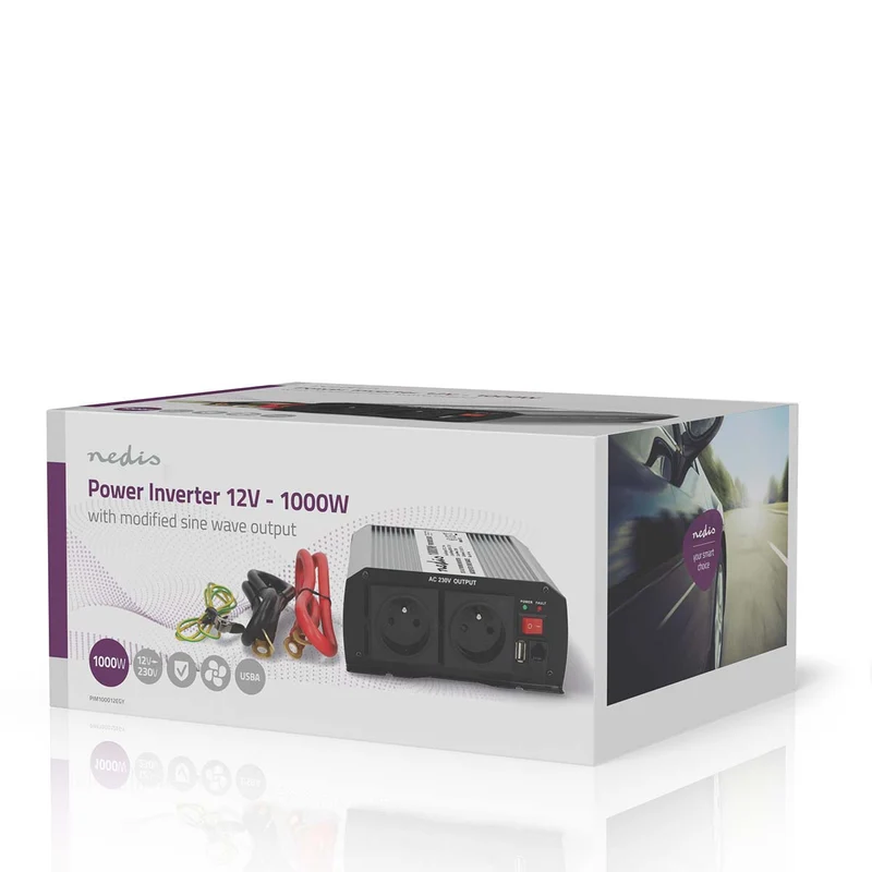 Omvormer Gemodificeerde Sinusgolf Apparaat stroomoutput: Type E (CEE 7/5) / USB-A - 230 V AC 50 Hz - 1000W