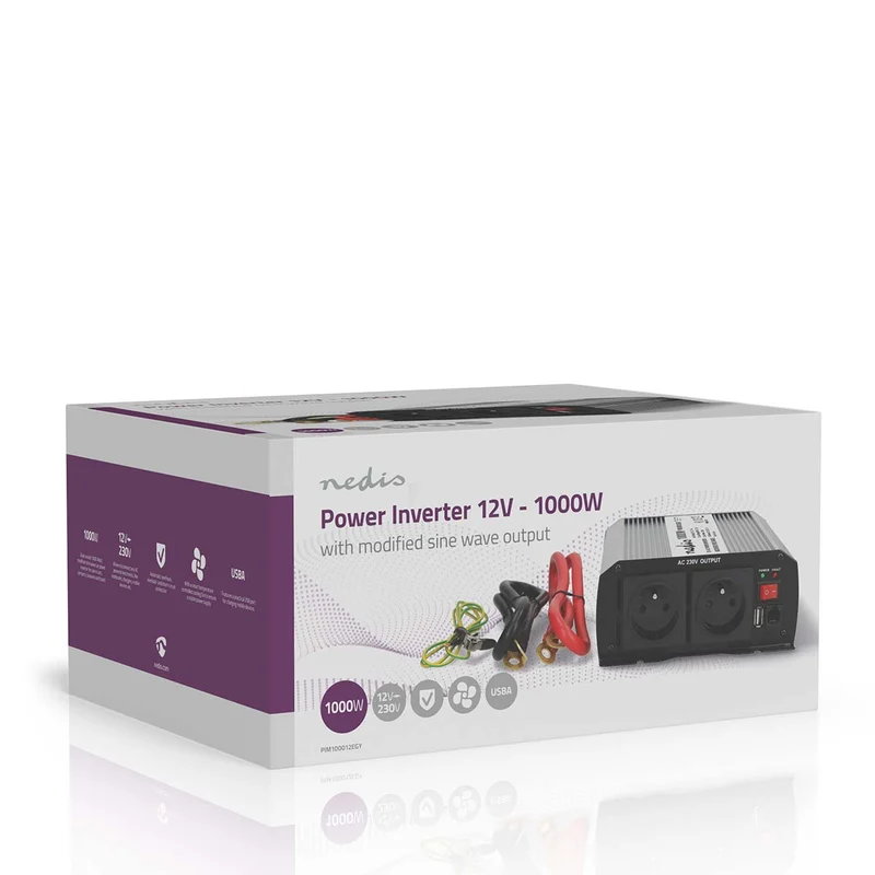 Omvormer Gemodificeerde Sinusgolf Apparaat stroomoutput: Type E (CEE 7/5) / USB-A - 230 V AC 50 Hz - 1000W