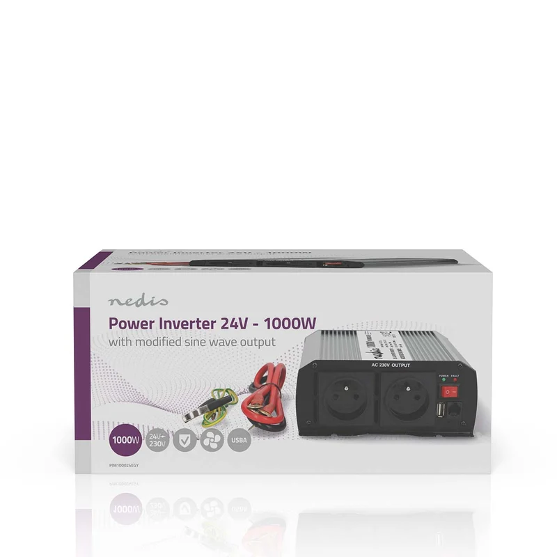 Omvormer Gemodificeerde Sinusgolf Apparaat stroomoutput: Type E (CEE 7/5) / USB-A - 230 V AC 50 Hz - 1000W