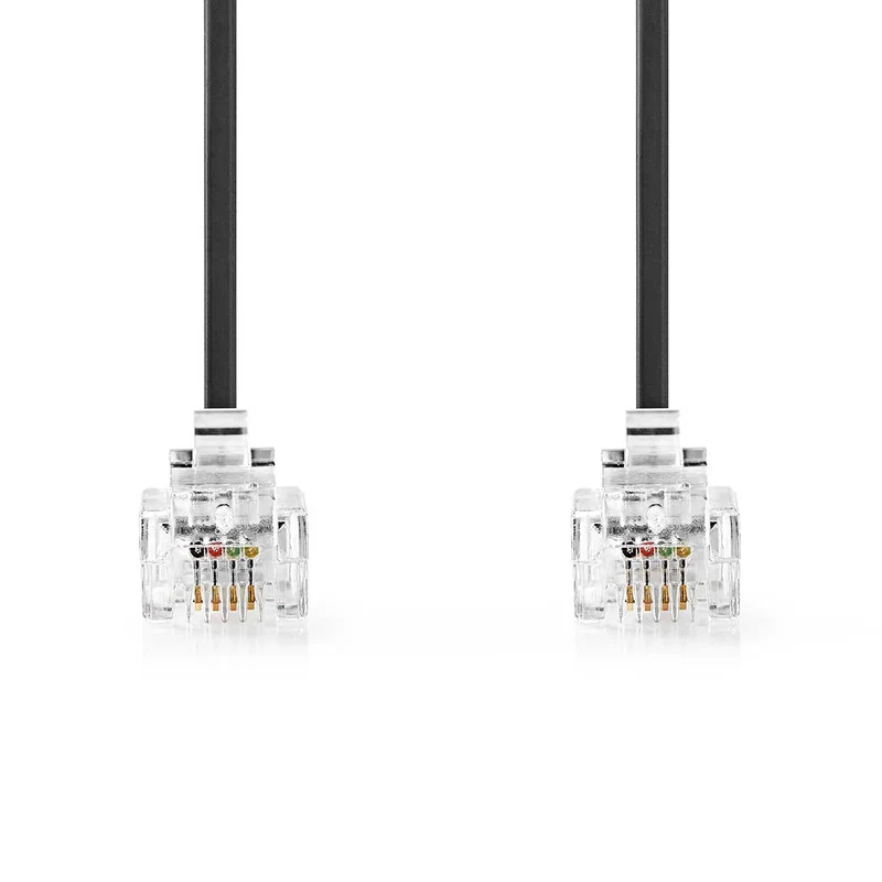 Telecomkabel RJ11 Male - RJ11 Male - Kabel design: Plat