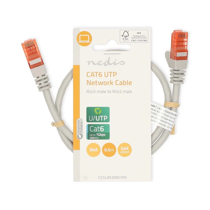 CAT6 Netwerkkabel RJ45 Male - RJ45 Male - U/UTP