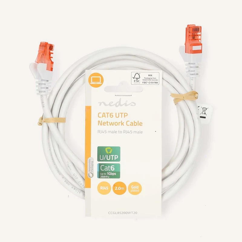 CAT6 Netwerkkabel RJ45 Male - RJ45 Male - U/UTP