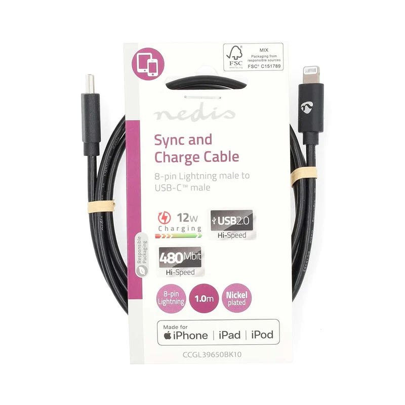 Lightning Kabel USB 2.0 - Apple Lightning 8-Pins - USB-C™ Male