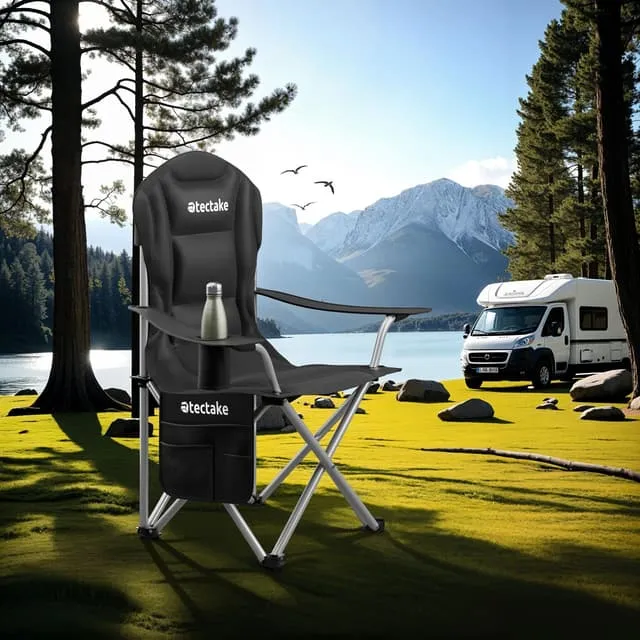 Padded camping chair MTX, foldable, with cup holder