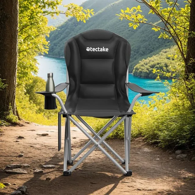 Padded camping chair MTX, foldable, with cup holder