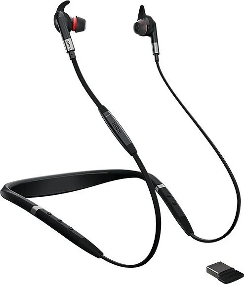 Jabra Evolve 75e + Link 370 MS Bluetooth Noise-Cancelling Earbuds