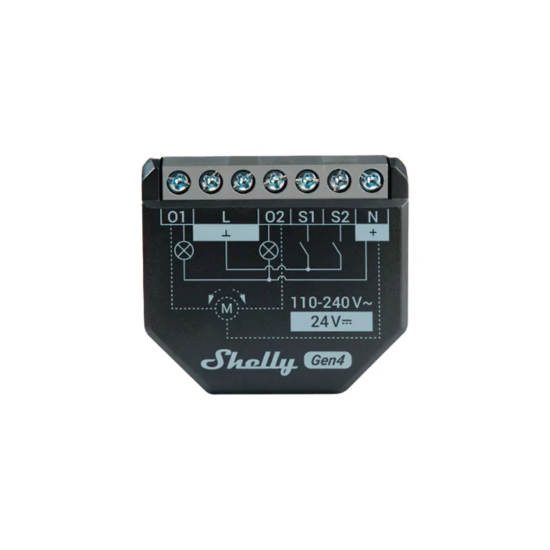 Shelly 2PM Gen4 - Módulo para Estores e Interruptores de 2 canais WiFi/BT/Zigbee/Matter