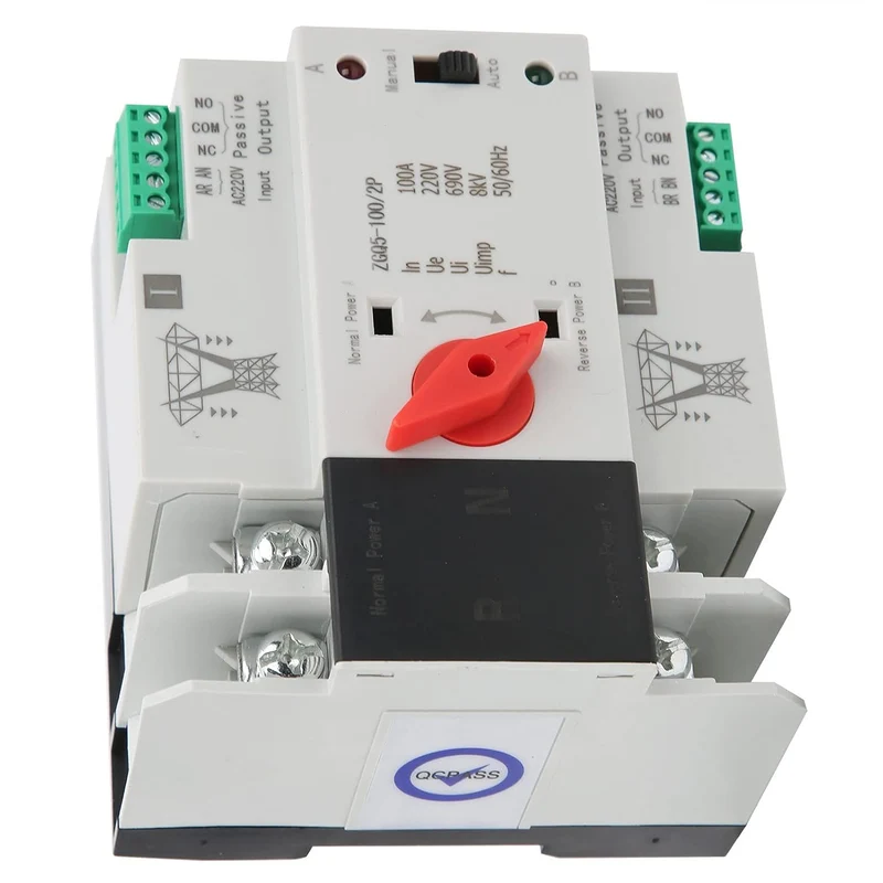 Interruptor de transferência automática, 2P 220 V 100A ATS interruptor de transferência automática de dupla potência interruptores elétricos DEWIN