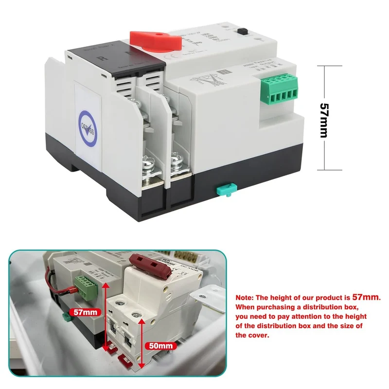 Interruptor de transferência automática, 2P 220 V 100A ATS interruptor de transferência automática de dupla potência interruptores elétricos DEWIN