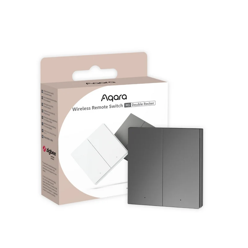 Aqara Interruptor Remoto Sem Fios H1 (2 Botões) Zigbee 3.0 em Cinzento