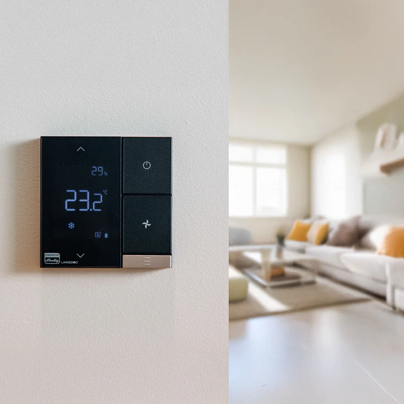 LinkedGo Termóstato Inteligente WiFi e Bluetooth - ST802-B - Powered by Shelly