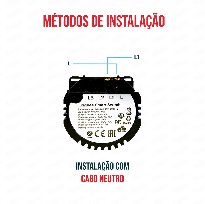 Smartify vPRO Módulo de 1 canal Inteligente Zigbee (sem neutro) - SYPM01ZB