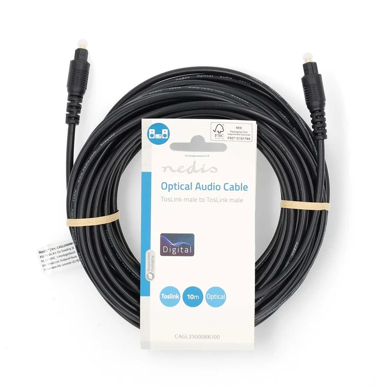 Optische Audiokabel TosLink Male - TosLink Male - Rond