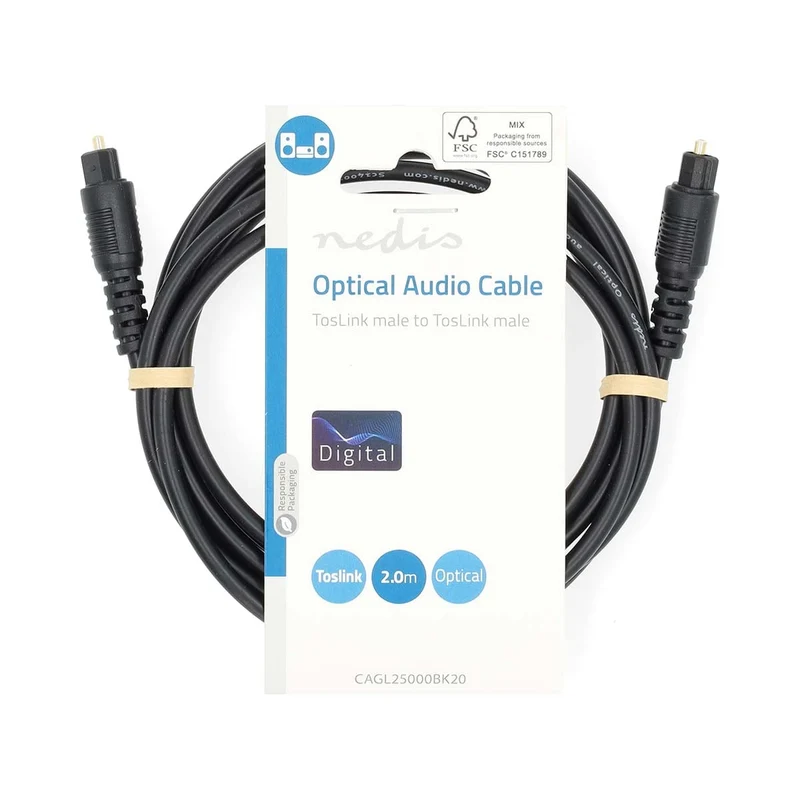 Optische Audiokabel TosLink Male - TosLink Male - Rond