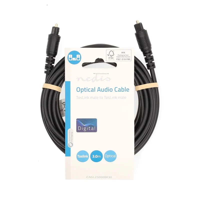 Optische Audiokabel TosLink Male - TosLink Male - Rond