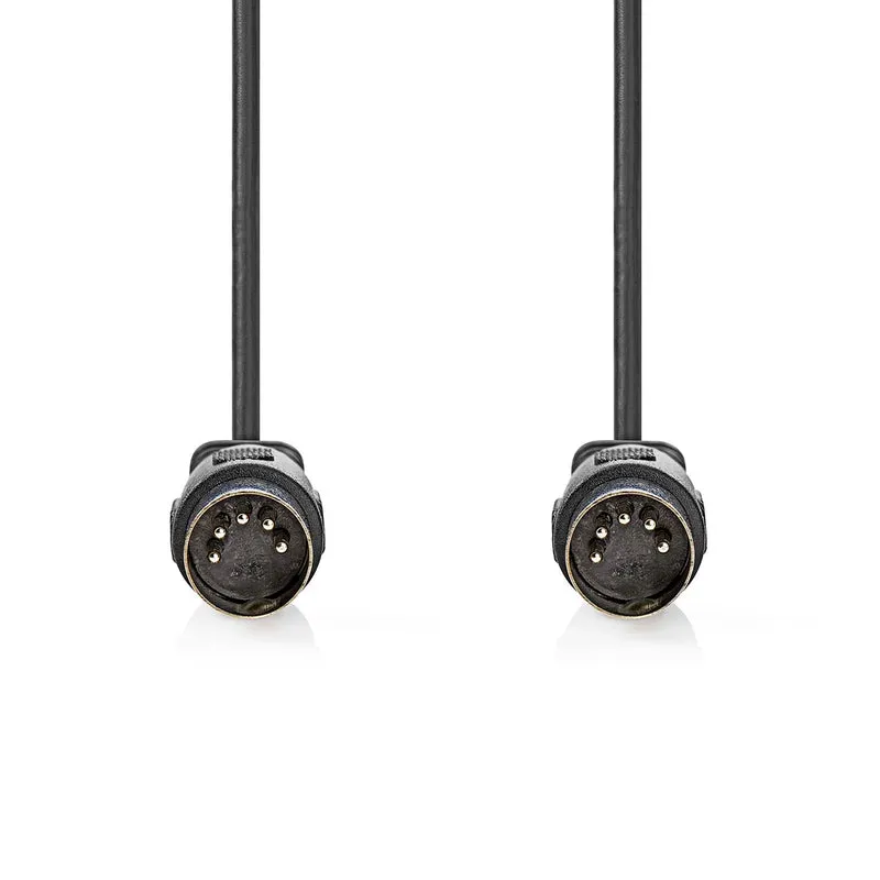 DIN-Audiokabel DIN 5-Pins Male - DIN 5-Pins Male - Vernikkeld