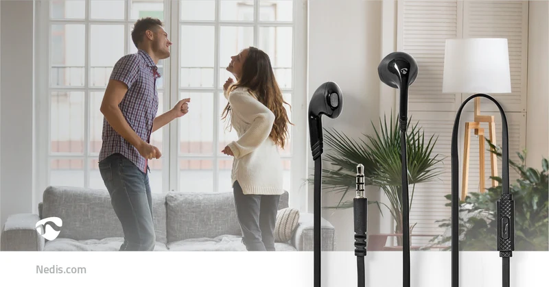 Bedrade Koptelefoon 3,5 mm - Kabellengte: 1.20m - Ingebouwde microfoon