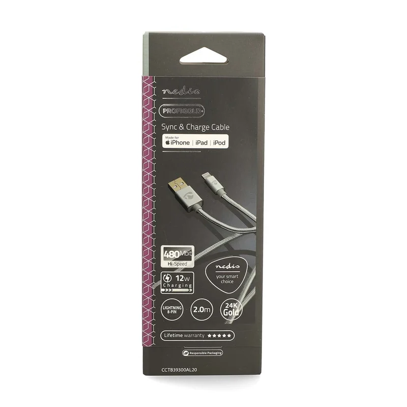 Lightning Kabel USB 2.0 - Apple Lightning 8-Pins - USB-A Male