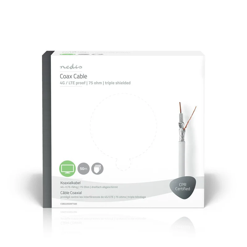 Coaxkabel op Haspel 4G / LTE Secure - 75 Ohm - Drievoudig Afgeschermd