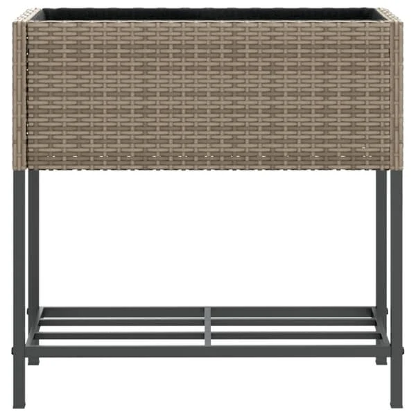 Raised Garden Beds With Shelf, 2 pcs, Grey