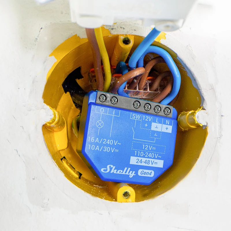 Shelly 1 Gen4 - Módulo para Interruptor 1 botão ou Portão de Garagem 16A WiFi/BT/Zigbee