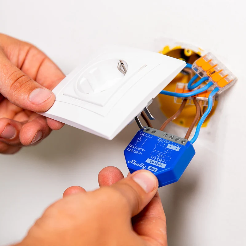Shelly 1 Gen4 - Módulo para Interruptor 1 botão ou Portão de Garagem 16A WiFi/BT/Zigbee